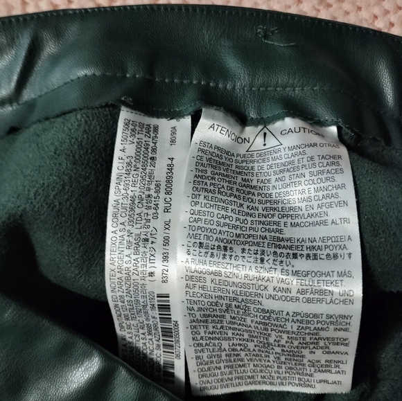 Women's Green Leather Pants - Picture 8 of 9